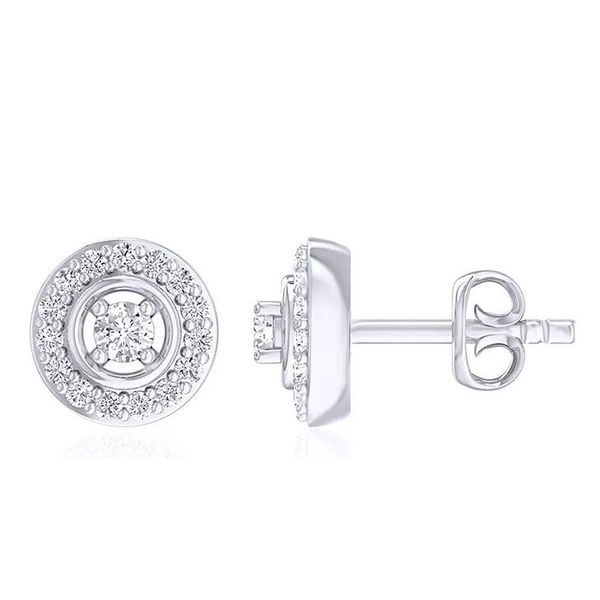 10 Karat White Gold Diamond Round Halo Earrings Tena's Fine Diamonds and Jewelry Athens, GA