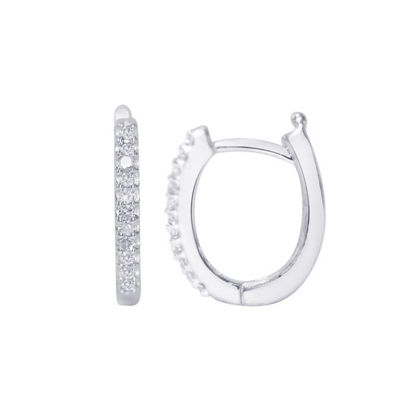 10K White Gold Diamond Hoop Earrings Tena's Fine Diamonds and Jewelry Athens, GA