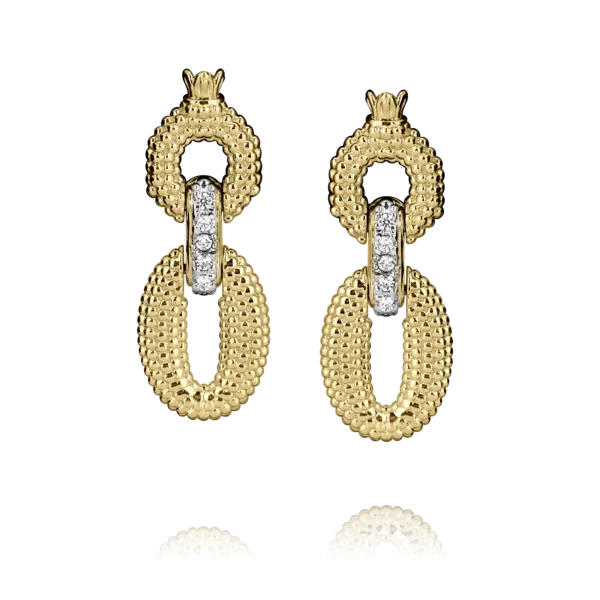 14K Yellow Gold Diamond Drop Earrings