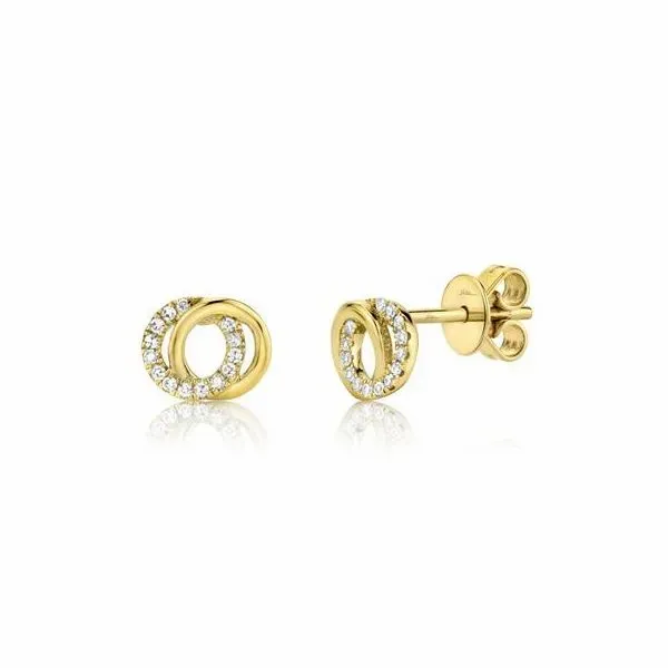 14K Yellow Gold Love Knot Diamond Earrings Tena's Fine Diamonds and Jewelry Athens, GA