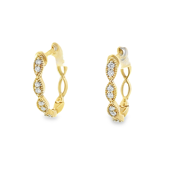 14Kt Yellow Diamond Hoop Earrings Tena's Fine Diamonds and Jewelry Athens, GA
