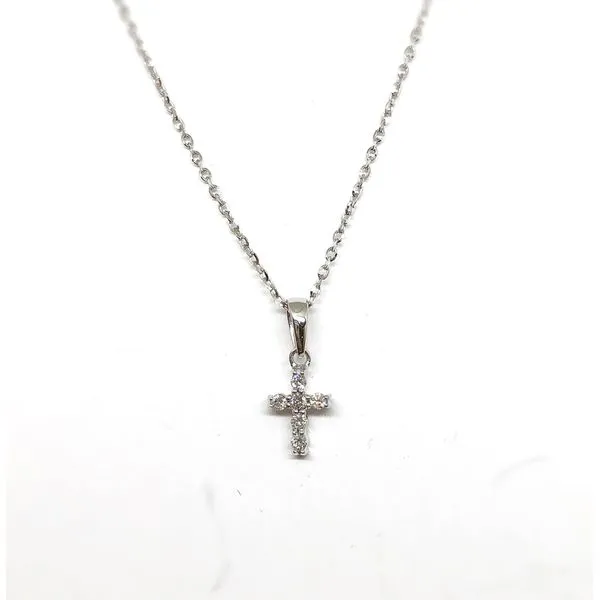 14K White Gold Diamond Cross Pendant Tena's Fine Diamonds and Jewelry Athens, GA