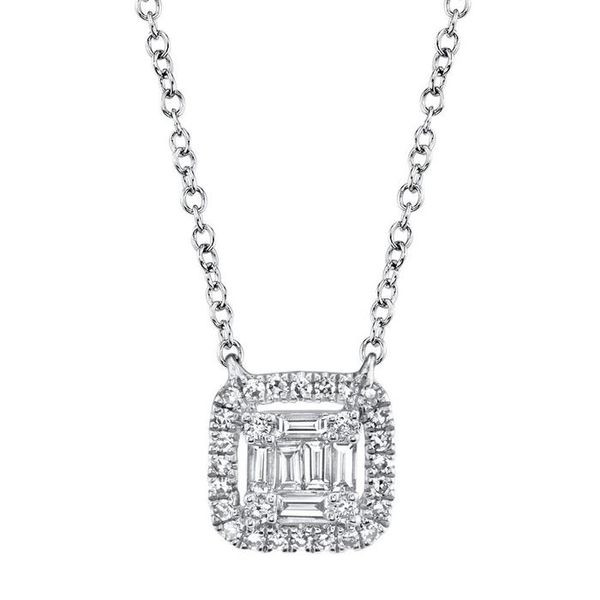 14Kt White Gold Diamond Baguette Necklace Tena's Fine Diamonds and Jewelry Athens, GA
