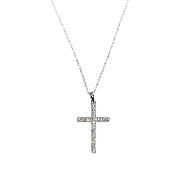 14Kt White Diamond Cross Pendant Tena's Fine Diamonds and Jewelry Elberton, GA
