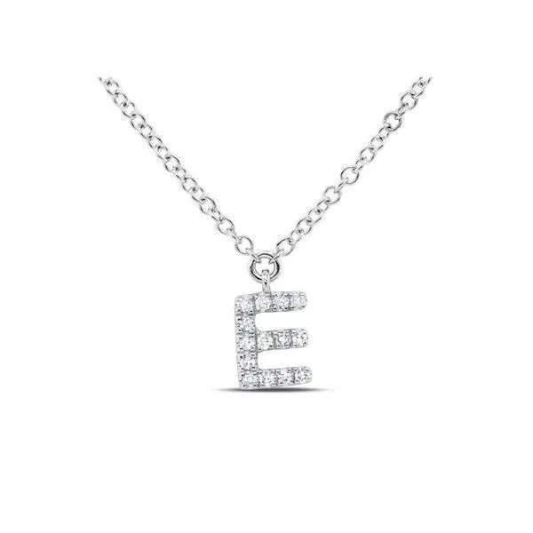 14 Karat Yellow Gold Diamond Initial E Necklace Tena's Fine Diamonds and Jewelry Elberton, GA