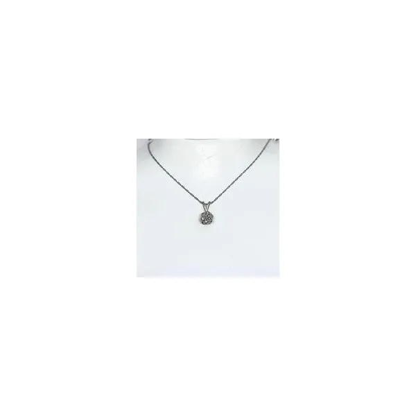 14K White Gold Diamond Cluster Pendant on Chain Tena's Fine Diamonds and Jewelry Elberton, GA