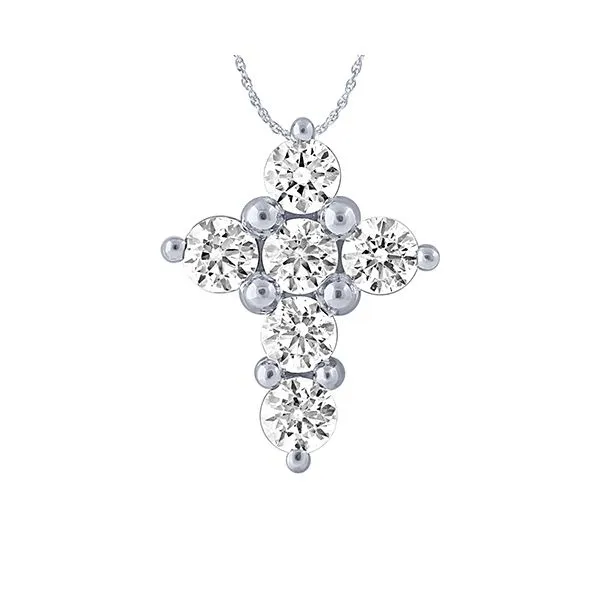 14K White Gold Diamond Cross Pendant on Box Chain Tena's Fine Diamonds and Jewelry Elberton, GA