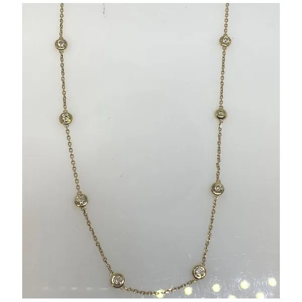 Bezel set discount diamond station necklace