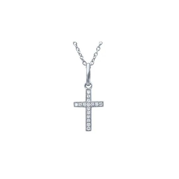 14K White Diamond Small Cross Pendant Tena's Fine Diamonds and Jewelry Athens, GA