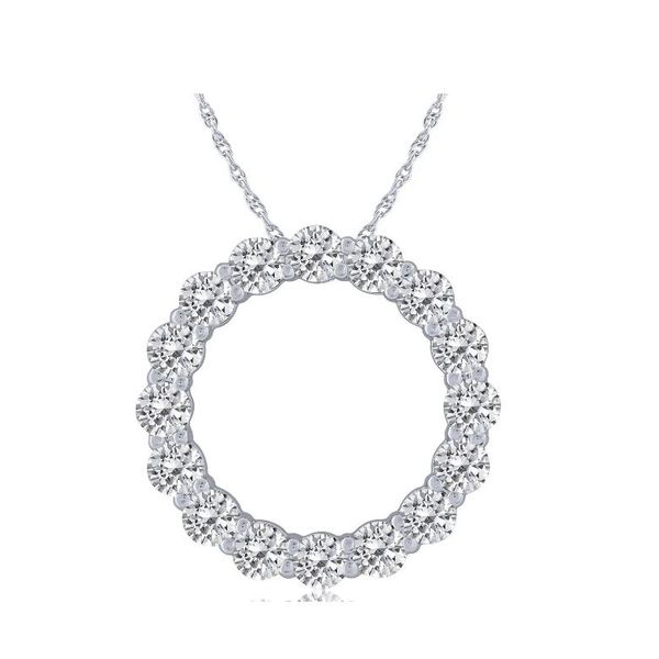 10K White Diamond Circle Pendant Tena's Fine Diamonds and Jewelry Athens, GA