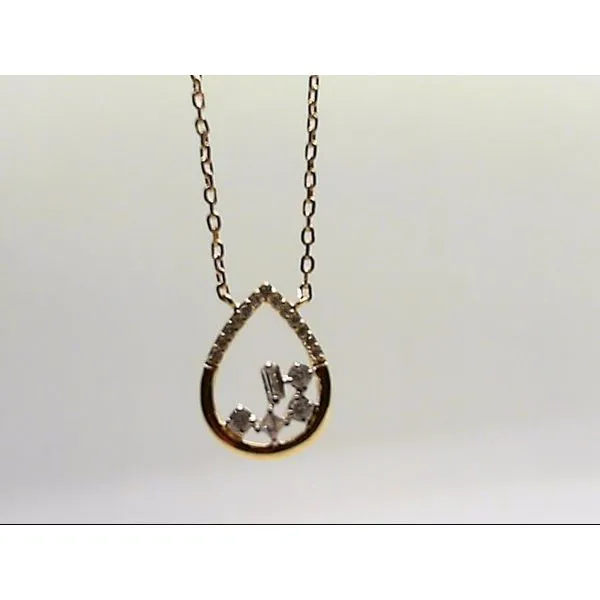 14K Yellow Gold .10ct Open Pear Pendant with Diamond Accents Tena's Fine Diamonds and Jewelry Athens, GA