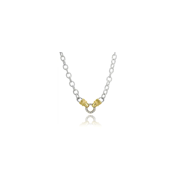 Sterling Silver and 14K Yellow Gold .10ctw Diamond Necklace Tena's Fine Diamonds and Jewelry Athens, GA