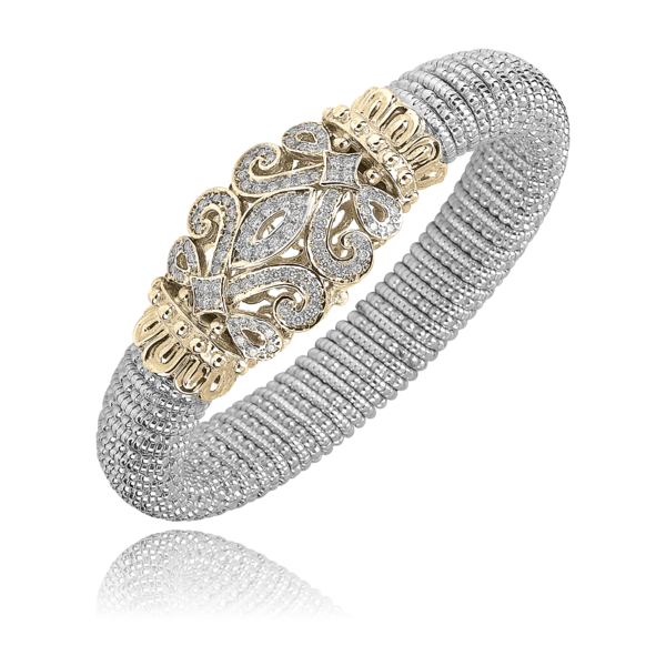 14 Karat Gold & Sterling Silver Diamond Bracelet Tena's Fine Diamonds and Jewelry Athens, GA