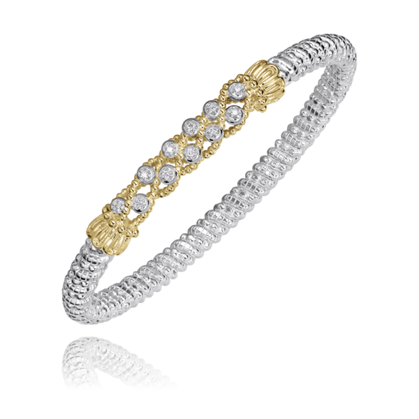 14Kt Yellow and Sterling Silver Closed Band Bracelet Tena's Fine Diamonds and Jewelry Athens, GA