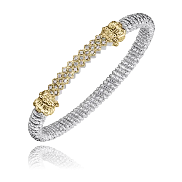 14Kt Yellow and Sterling Silver Closed Band Bracelet Tena's Fine Diamonds and Jewelry Athens, GA