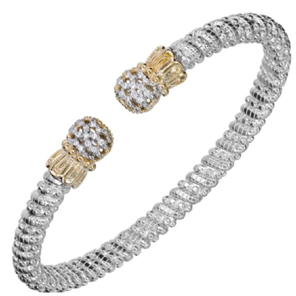 14 Karat Yellow Gold and Sterling Silver Diamond Cuff Bracelet by VAHAN Tena's Fine Diamonds and Jewelry Athens, GA