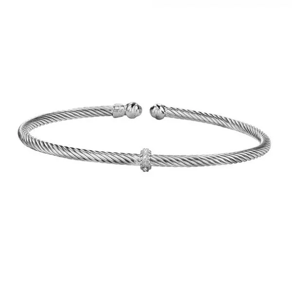 Sterling Silver Cuff Diamond Bracelet Tena's Fine Diamonds and Jewelry Elberton, GA