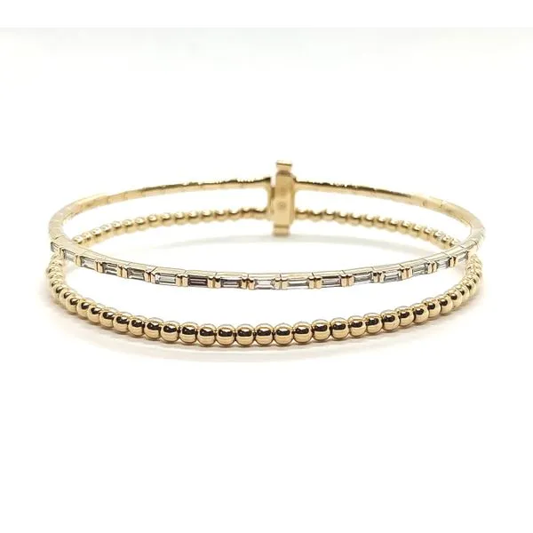 14Kt Yellow Baguette Diamond Bangle Bracelet Tena's Fine Diamonds and Jewelry Athens, GA