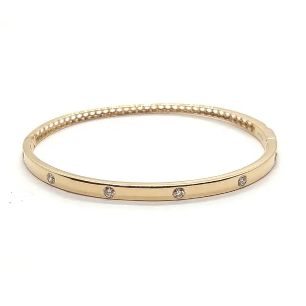 14Kt Yellow Gold Round Diamond Bangle Bracelet Tena's Fine Diamonds and Jewelry Athens, GA