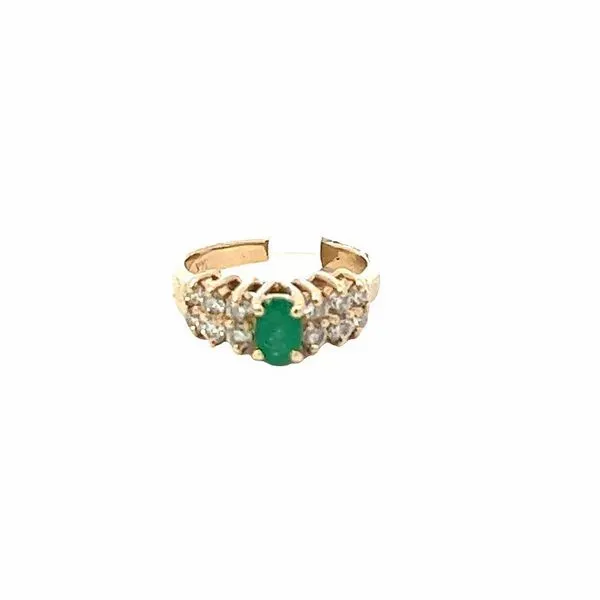 14Kt Yellow Oval Emerald and .50ctw Diamond Ring Tena's Fine Diamonds and Jewelry Athens, GA