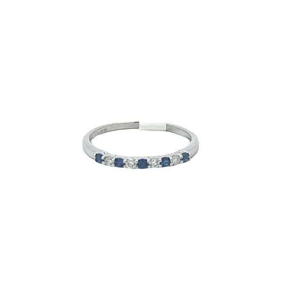 14 Karat White Gold Diamond and Sapphire Band Tena's Fine Diamonds and Jewelry Elberton, GA