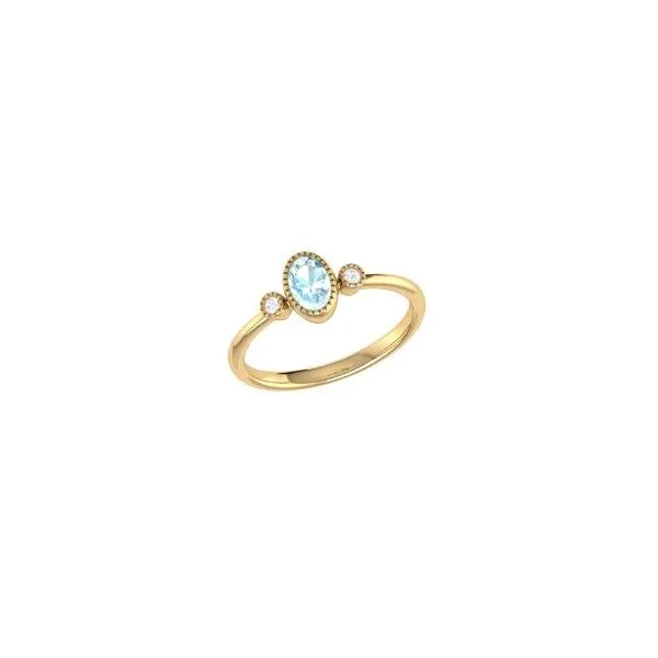 14Kt Yellow Gold Aquamarine and Diamond Ring Tena's Fine Diamonds and Jewelry Elberton, GA