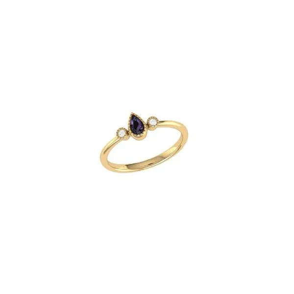 14Kt Yellow Gold Pear Shaped Alexandrite and Diamond Ring Tena's Fine Diamonds and Jewelry Elberton, GA