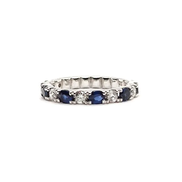 14Kt White Diamond and Sapphire Wedding Band Tena's Fine Diamonds and Jewelry Elberton, GA