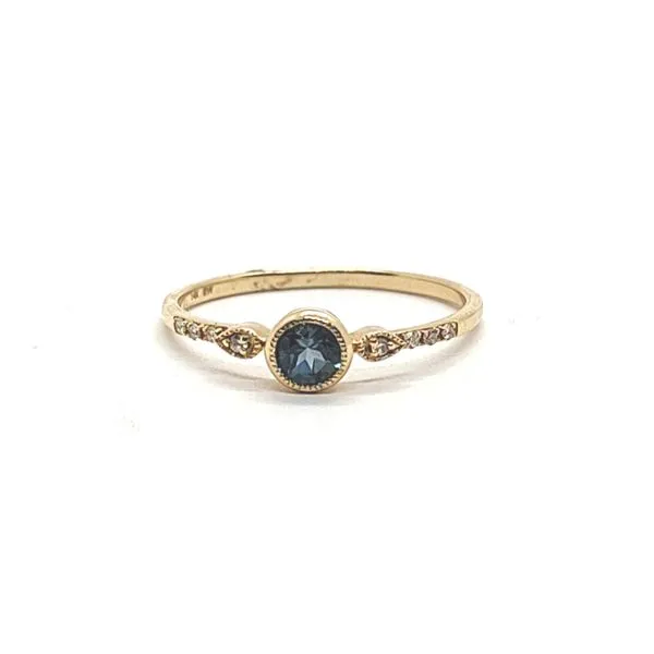 14K Yellow Gold London Blue Topaz and Diamond Ring Tena's Fine Diamonds and Jewelry Athens, GA