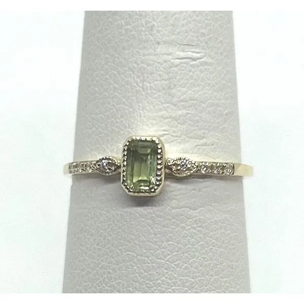 14K Yellow Gold Peridot and Diamond Ring Tena's Fine Diamonds and Jewelry Athens, GA