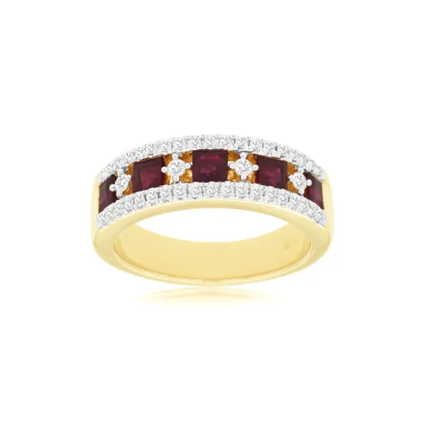 14Kt Yellow Ruby & Diamond Ring Tena's Fine Diamonds and Jewelry Athens, GA