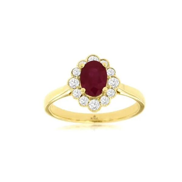 14Kt Yellow Ruby & Diamond Ring Tena's Fine Diamonds and Jewelry Athens, GA