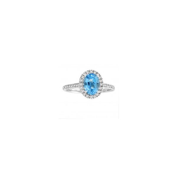 14K White Gold Diamond and Oval Blue Topaz Ring Tena's Fine Diamonds and Jewelry Athens, GA