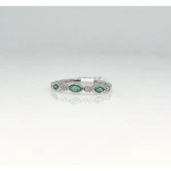10K White Gold Diamond and Emerald Band Tena's Fine Diamonds and Jewelry Athens, GA