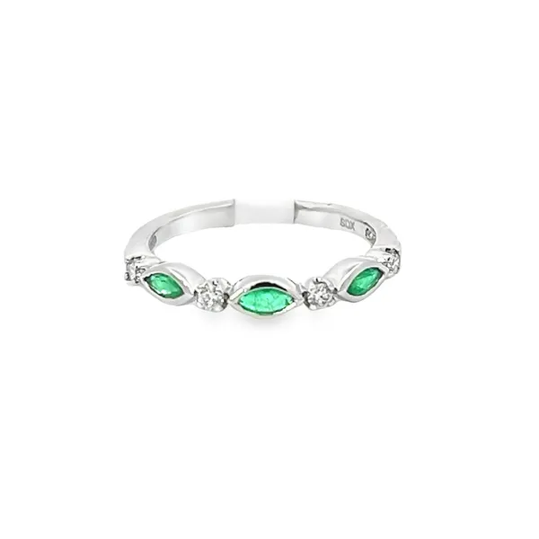 10K White Gold Diamond and Emerald Band Tena's Fine Diamonds and Jewelry Elberton, GA
