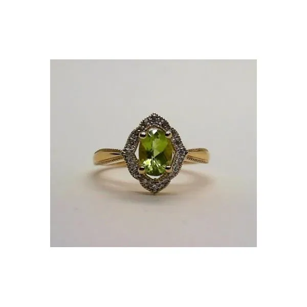 14K Yellow Gold Peridot & Diamond Fashion Ring Tena's Fine Diamonds and Jewelry Athens, GA