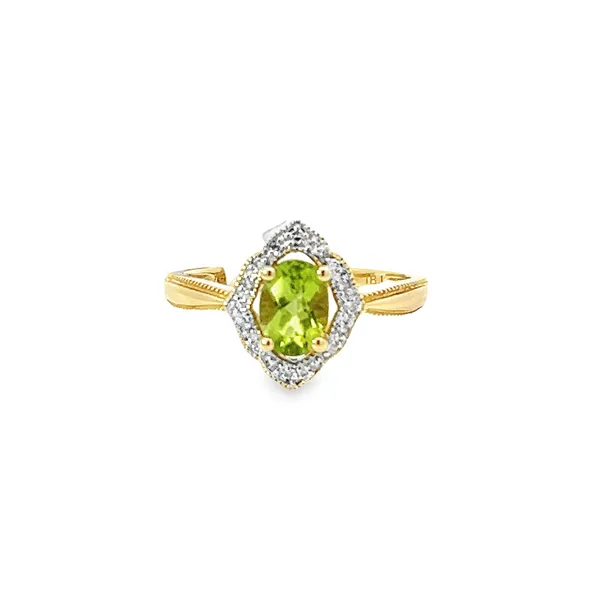 14K Yellow Gold Peridot & Diamond Fashion Ring Tena's Fine Diamonds and Jewelry Elberton, GA