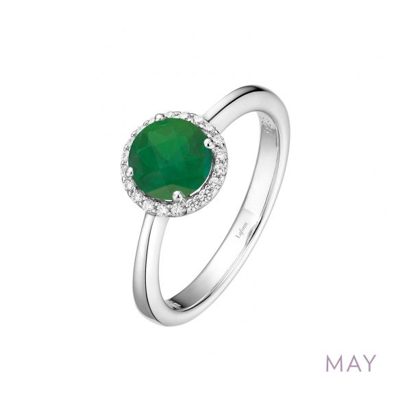 Sterling Silver Simulated Emerald & Lassaire Ring Tena's Fine Diamonds and Jewelry Athens, GA