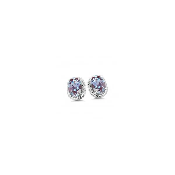 Sterling Silver Created Alexandrite Earrings Tena's Fine Diamonds and Jewelry Elberton, GA