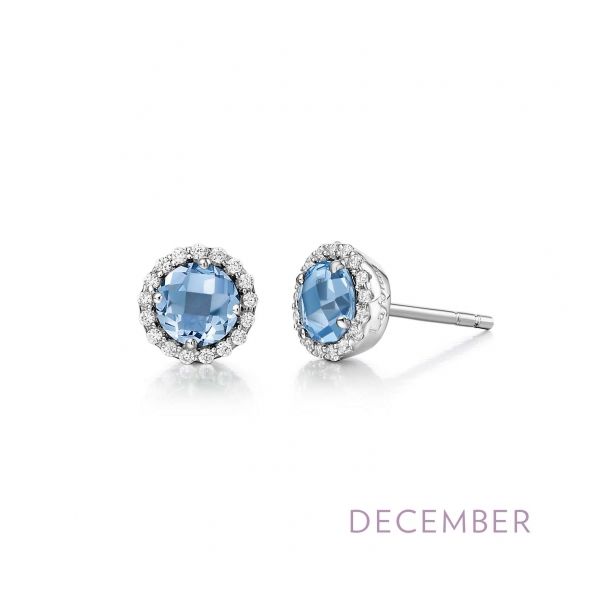 Sterling Silver Blue Topaz and Simulated Diamond Earrings Tena's Fine Diamonds and Jewelry Athens, GA