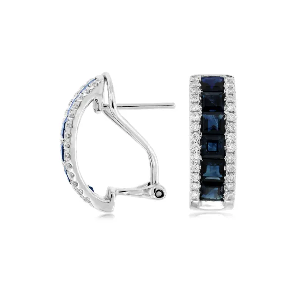 14Kt White Gold Sapphire & Diamond Earrings Tena's Fine Diamonds and Jewelry Athens, GA