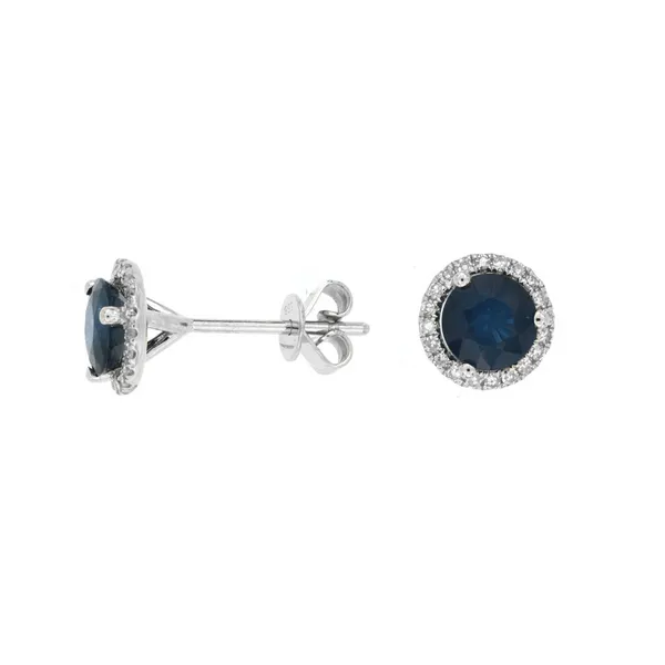 Sapphire and Diamond Stud Earrings