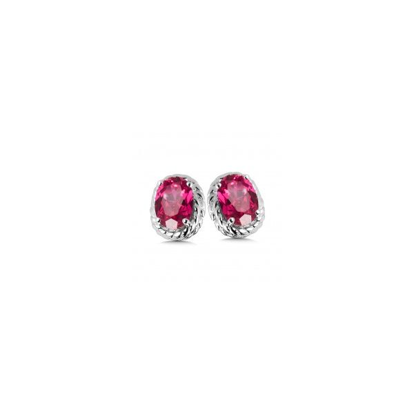 Sterling Silver Created Ruby Earrings Tena's Fine Diamonds and Jewelry Athens, GA