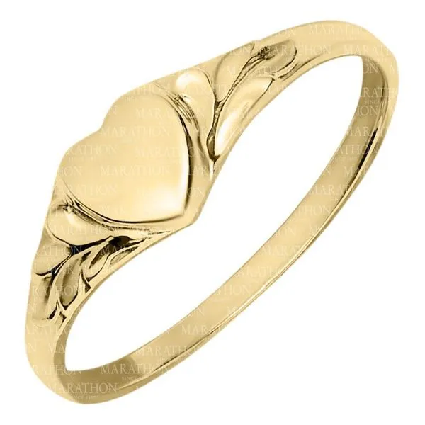 10 Karat Yellow Gold Heart Signet Ring Tena's Fine Diamonds and Jewelry Elberton, GA
