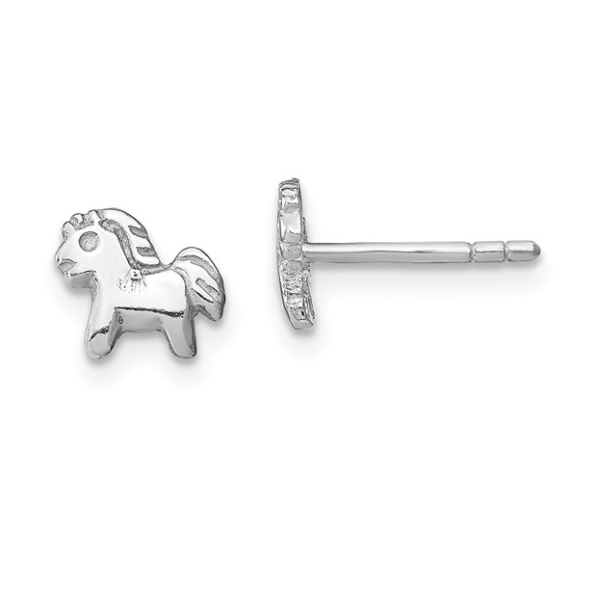 Sterling Silver Childs Pony Post Earrings Tena's Fine Diamonds and Jewelry Athens, GA