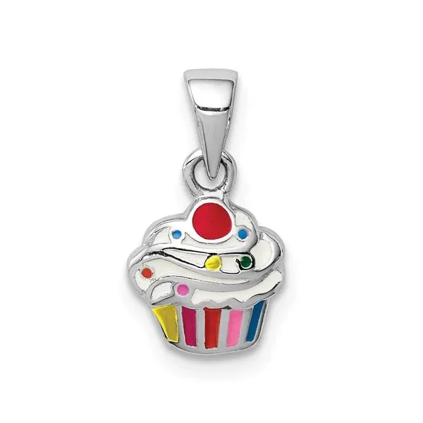 Children's Enameled Cupcake Pendant Tena's Fine Diamonds and Jewelry Athens, GA