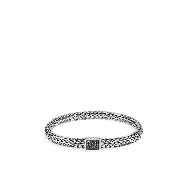 Reversible Classic Chain Bracelet with Black Sapphire and Diamond Tena's Fine Diamonds and Jewelry Elberton, GA