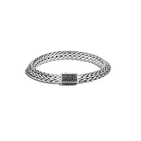 John Hardy Sterling Silver Classic Chain Bracelet with Diamond Clasp