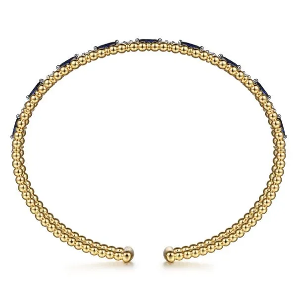 14K Yellow Gold Sapphire Bangle Bracelet Image 3 Tena's Fine Diamonds and Jewelry Elberton, GA