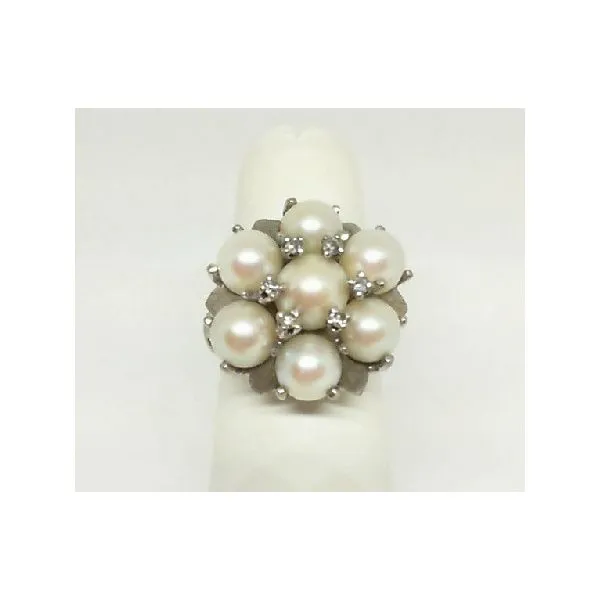 Pearl Cluster Ring with Diamonds Tena's Fine Diamonds and Jewelry Athens, GA